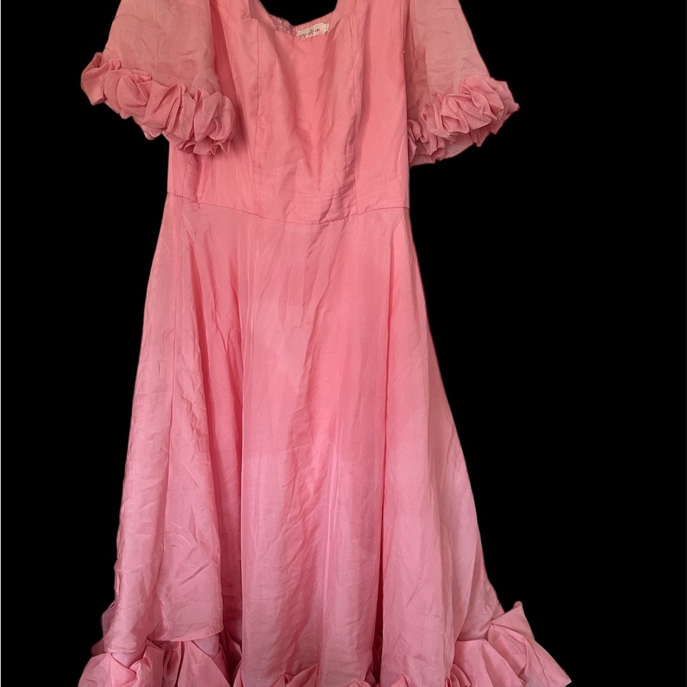 Chic Pink Ruffle Dress